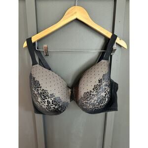 Soma Stunning Support Full Coverage Bra Size 42DDD Black Underwire Floral Lace